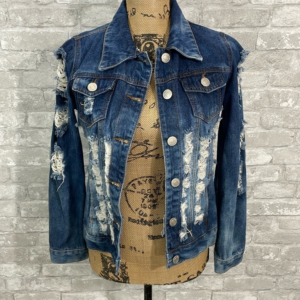 Thrill Denim Distressed Always 100 Jean Jacket